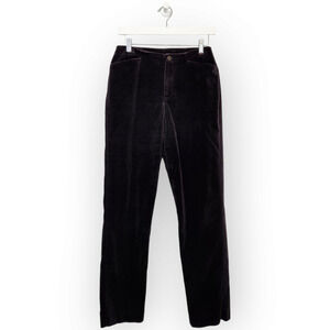 Vintage Crazy Horse Chocolate Brown Velour High Waisted Straight Leg Pants 4